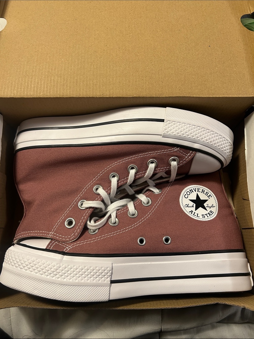 Converse All Star High Top Sneakers - Dusty Rose & White